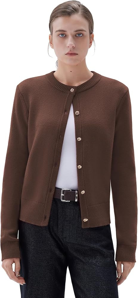 SUUKSESS Women Chunky Cashmere Cardigan Sweaters Trendy Fall Fashion Button Up Long Sleeve Knit O... | Amazon (US)