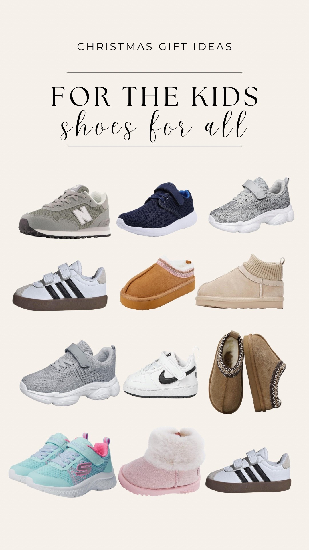 Warm, cozy, and stylish selects for all kids! 🎄🫶🏼


•
•
Kids shoes, children’s Christmas gift ideas, gift guide, girls boots, boys sneakers, athletics tennis shoes, girls ugg boats, pink shoes, slip on house shoes 

#LTKHoliday #LTKBaby #LTKGiftGuide