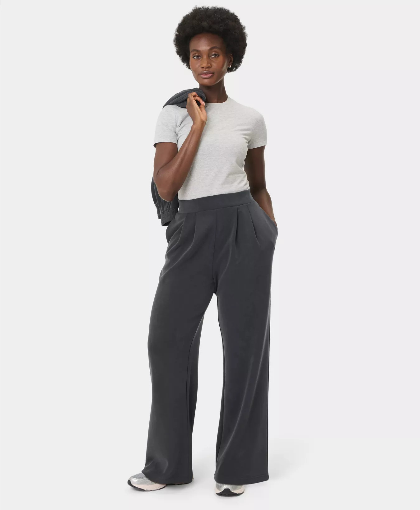 Sand Wash Wide Leg Pants - Charcoal | Women's Pants | Sweaty Betty | Sweaty Betty UK