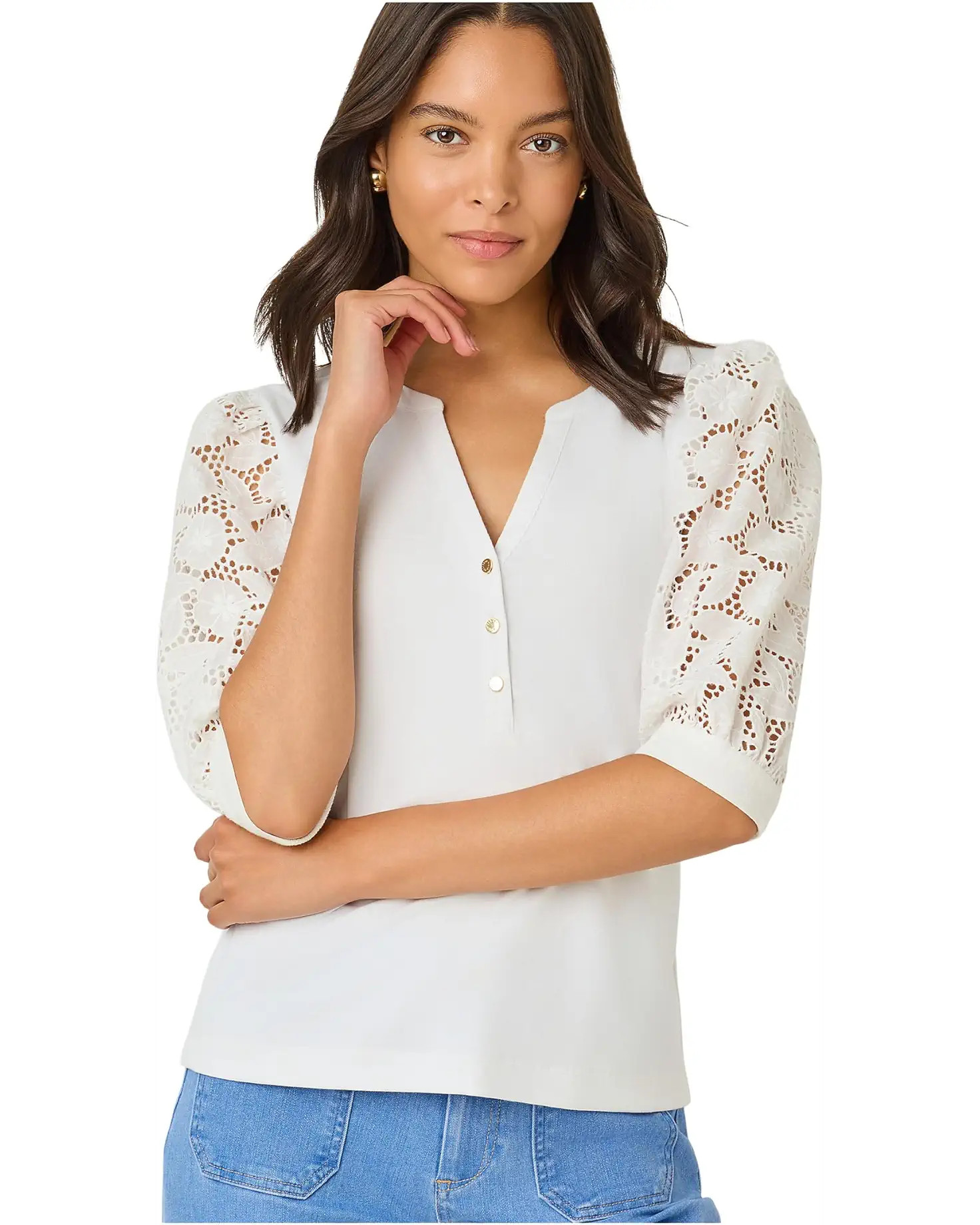Ronson Eyelet Knit Top | Zappos