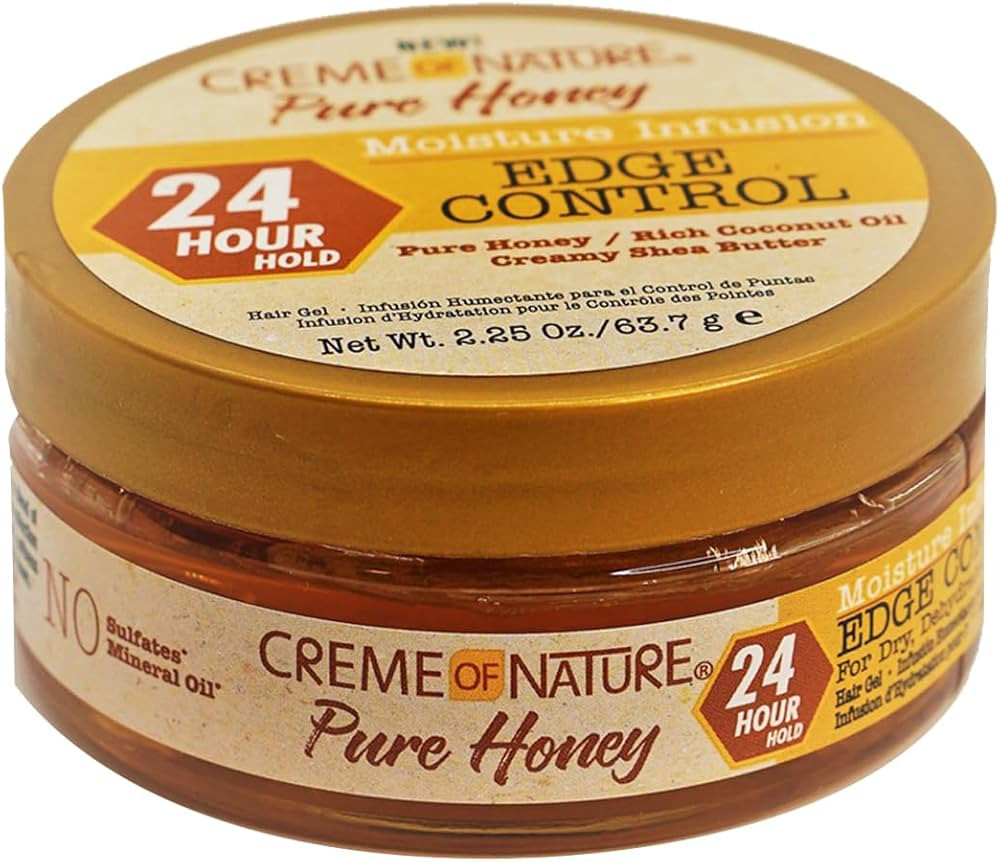 Creme of Nature Pure Honey Moisture Infusion Edge Control, 24-Hour Hold for Sleek Styles, Non-Fla... | Amazon (US)