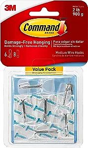 Command Medium Wire Toggle Hooks, Damage Free Hanging with Adhesive Strips, No Tools Wall Hooks f... | Amazon (US)