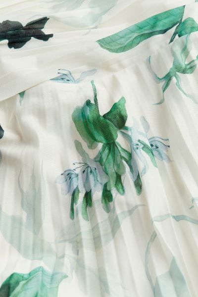 Pleated Bandeau Dress - Cream/floral - Ladies | H&M US | H&M (US + CA)