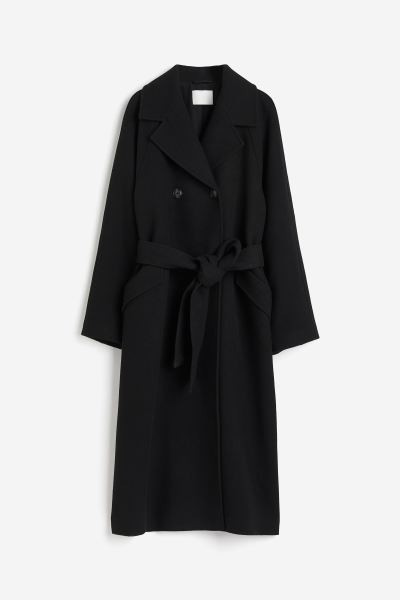 Tie-belt coat - Black - Ladies | H&M GB | H&M (UK, MY, IN, SG, PH, TW, HK)