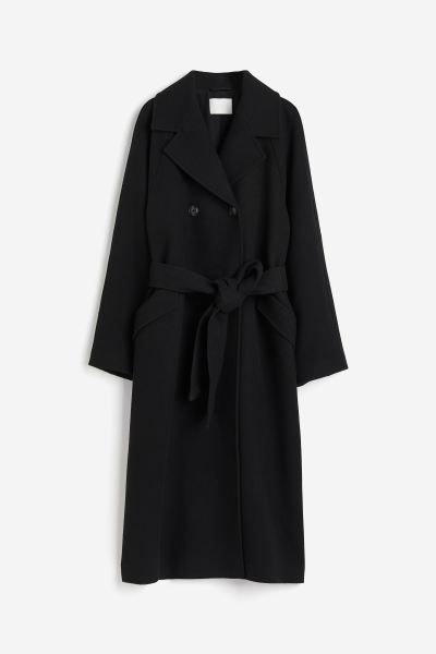 Tie Belt Coat - Black - Ladies | H&M US | H&M (US + CA)