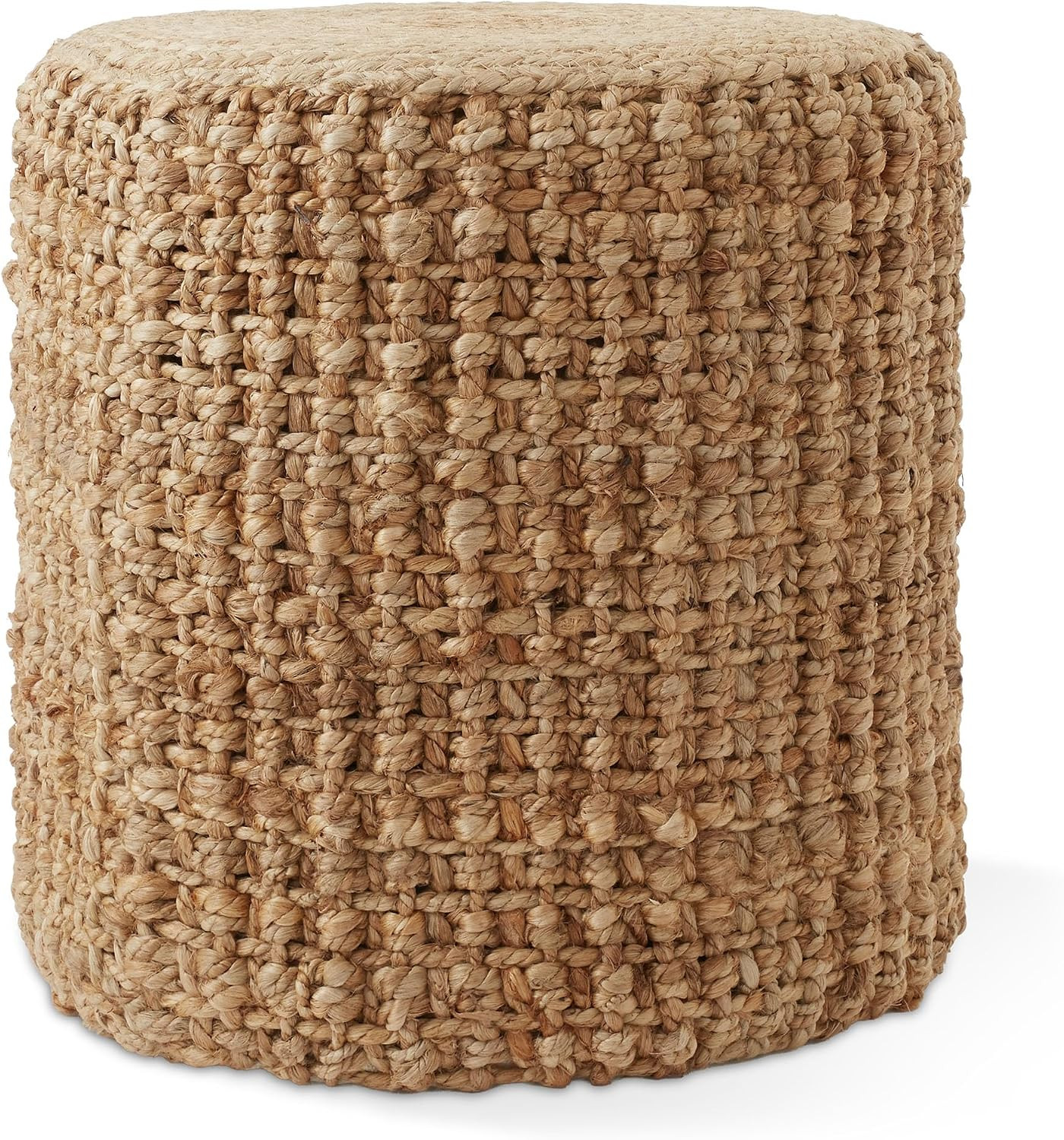 Casafield Handwoven Pouf Ottoman, 18" W x 18" D x 18" H Round Footrest, Woven Seagrass Ottoman, Decorative Indoor Boho Home Accent for Living Room | Amazon (US)