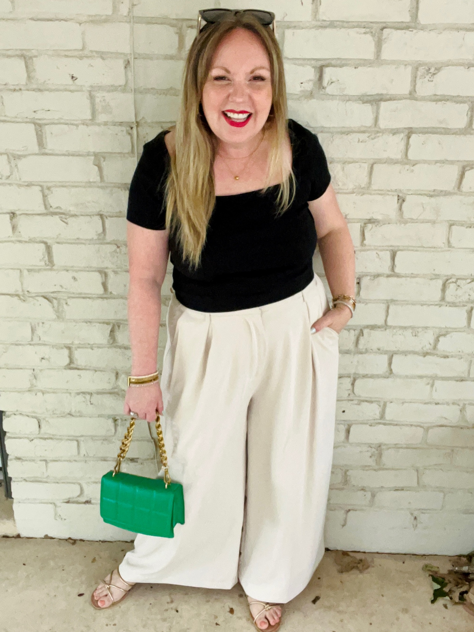 Large top; XL pants; sandals tts

#LTKSeasonal #LTKunder50 #LTKstyletip