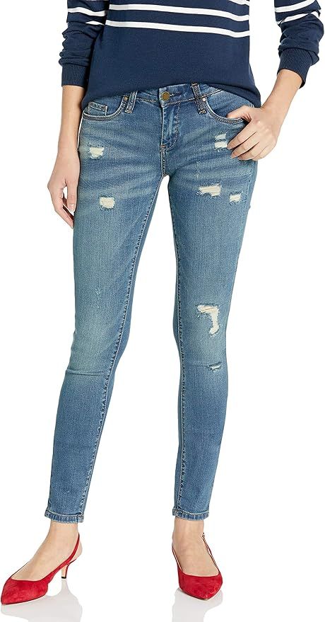 [BLANKNYC] Womens Luxury Clothing Stretchy Classique Distressed Ripped Skinny Jean Mid Rise Pant | Amazon (US)