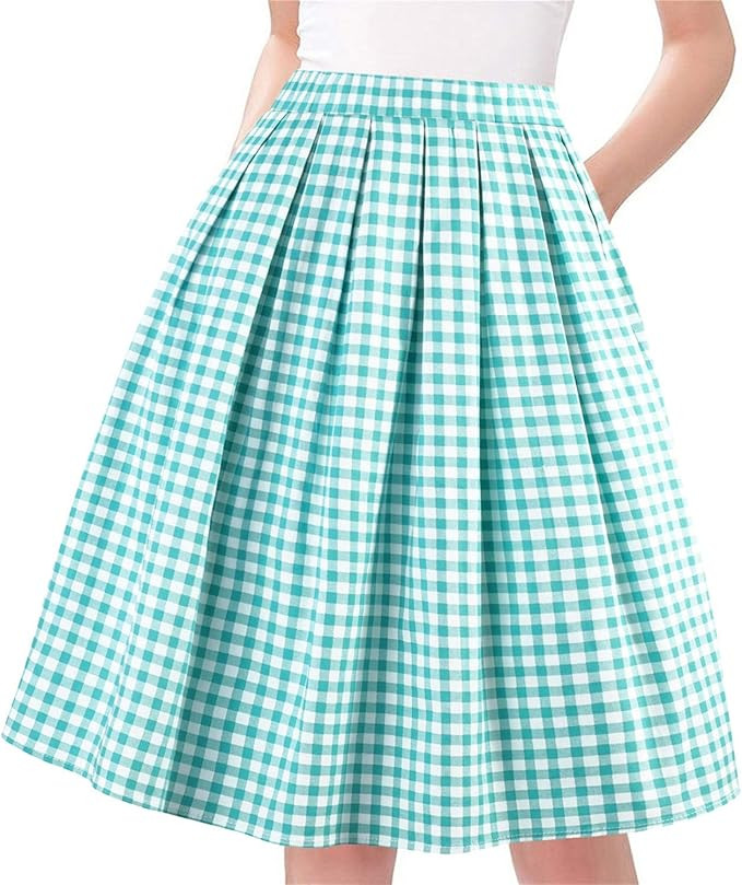 Taydey A-Line Pleated Vintage Skirts for Women | Amazon (US)