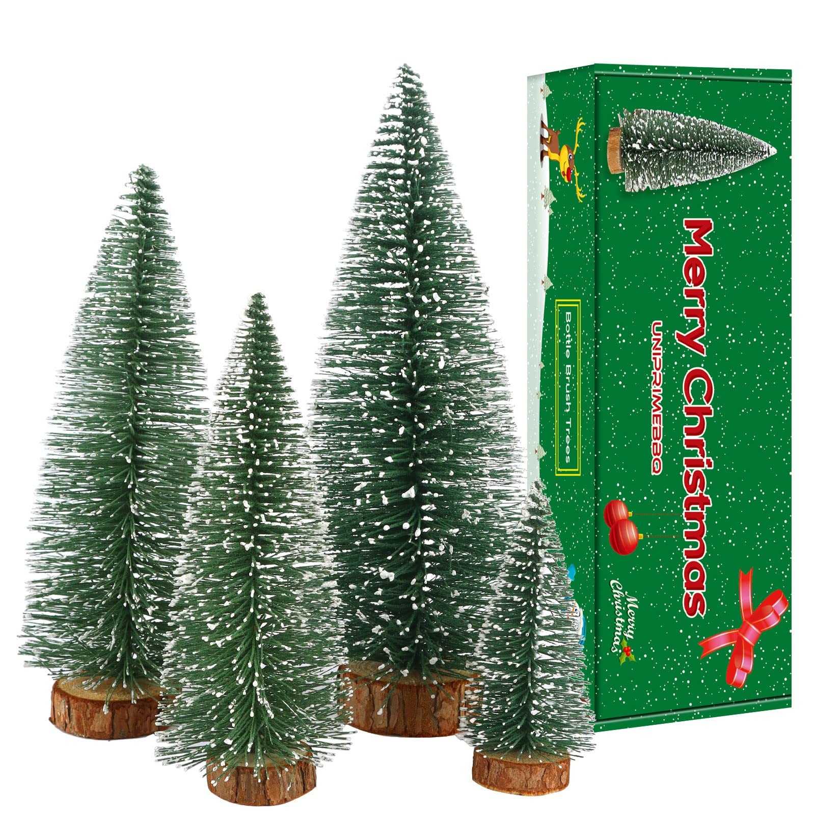 Mini Christmas Tree, Small Pine Tree with Wooden Bases for Xmas Holiday Party Home Tabletop Tree ... | Amazon (US)