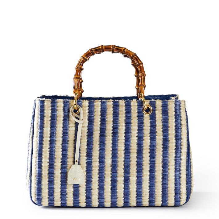 Bamboo Elisabetta Striped Raffia Handbag | Mark and Graham