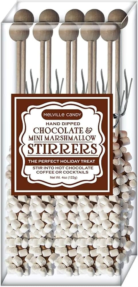 Melville Candy Mini Marshmallow Hot Chocolate Stirrers, 10 Count Gift Set | Amazon (US)