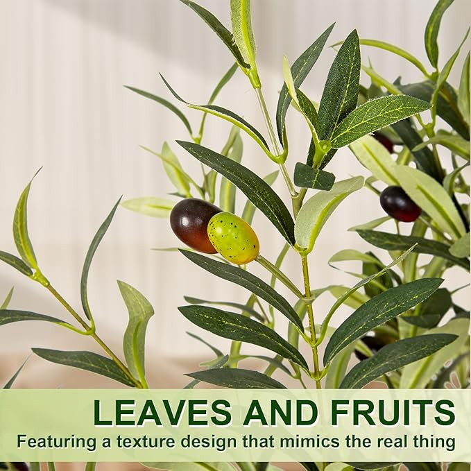 Artificial Olive Tree, 6FT Tall Faux Olive Tree with Pot, Artificial Plants with Natural Wood Tru... | Amazon (US)