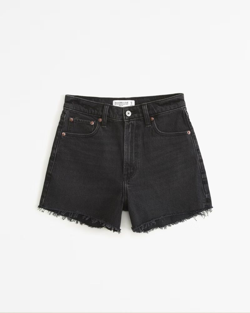 Abercrombie & Fitch Women's High Rise 90s Cutoff Short in Black - Size 30 | Abercrombie & Fitch (US)