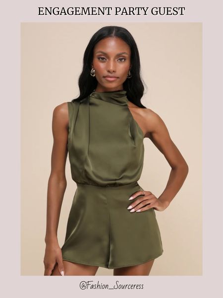 Green satin romper 

Engagement party outfit for guest, satin rompers, engagement party guest outfit, date night, sexy rompers, night out, going out, sexy date night outfit, sexy party outfit, olive green, party dress, engagement party guest dress , black heels, Nordstrom, Nordstrom sale, sexy party dress, outfit for date night , bachelorette party guest outfit 

#LTKParties #LTKxNSale #LTKFindsUnder100