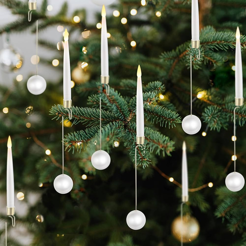 Christmas Tree Candles, 10 Pack Flameless Candles for Christmas Tree, LED Taper Candles Battery O... | Amazon (US)