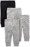 Simple Joys by Carter's Baby Boys' 4-Pack Pant, Black/Gray/Dino/Anchor, Newborn | Amazon (US)