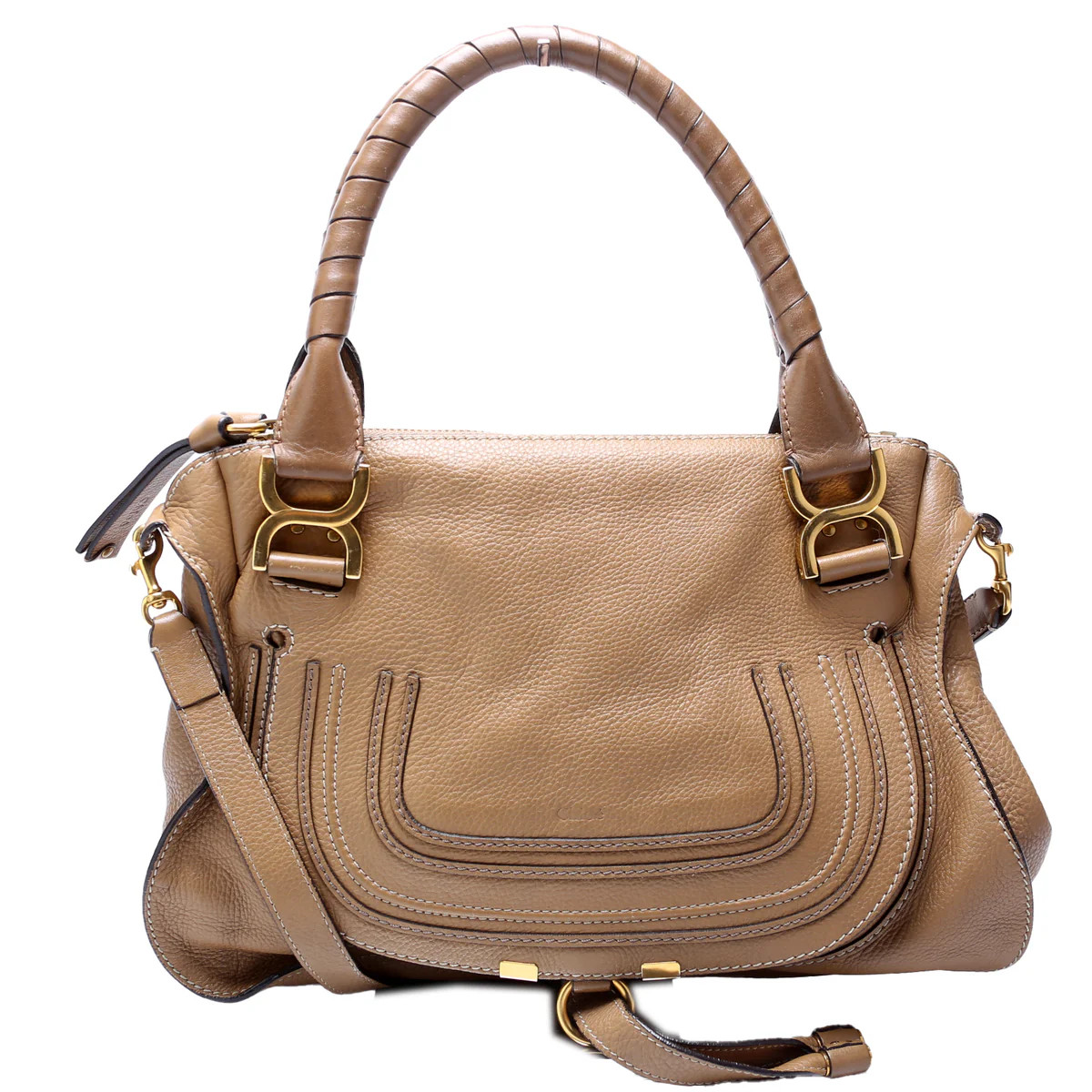 Marcie Satchel Medium 2Way Tan | Keeks Designer Handbags