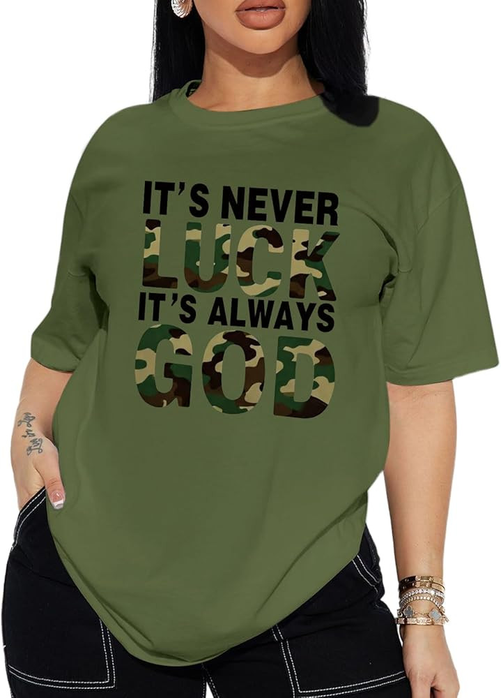 Christian Shirts for Women God Graphic Tees Religious Faith Tshirts Jesus Camo Shirt Inspirationa... | Amazon (US)