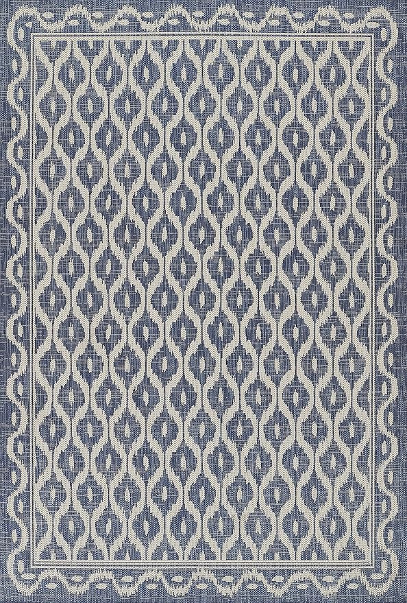 Momeni Riviera Contemporary Indoor/Outdoor Area Rug, Blue, 2' X 3' | Amazon (US)