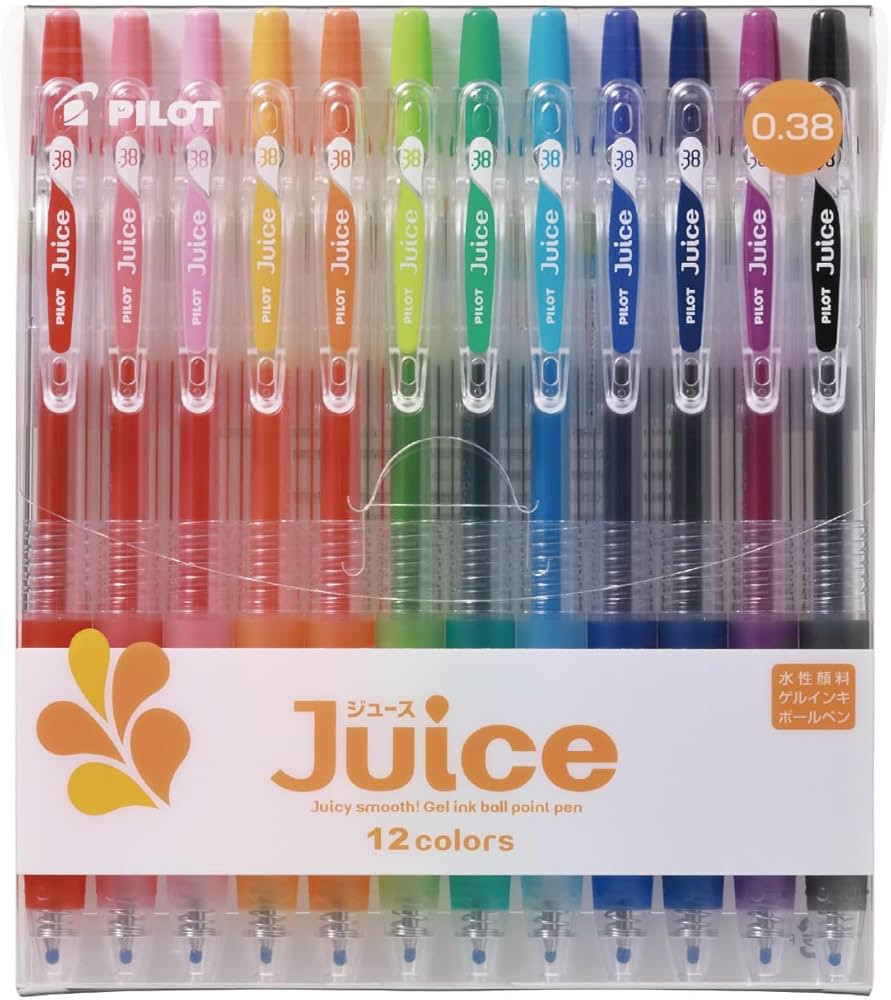 PILOT Juice Gel Ink Ballpoint Pen, 0.38 mm, 12 Color Set (LJU120UF-12C) | Amazon (US)