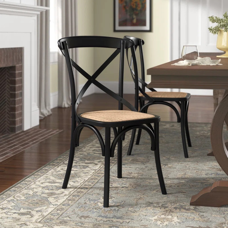 Nyla Solid Wood Cross Back Side Chair (Set of 2) | Wayfair North America
