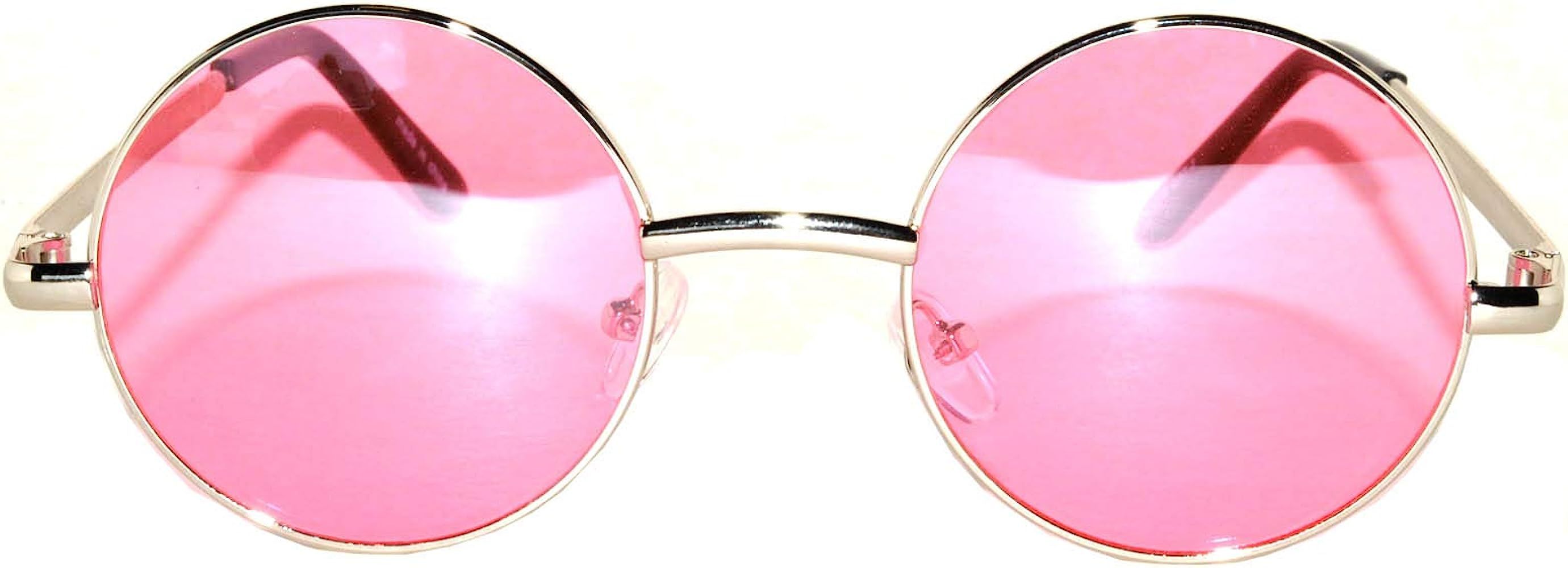 Small Round Retro Vintage Circle Style Sunglasses Colored Metal Frame 43mm | Amazon (US)