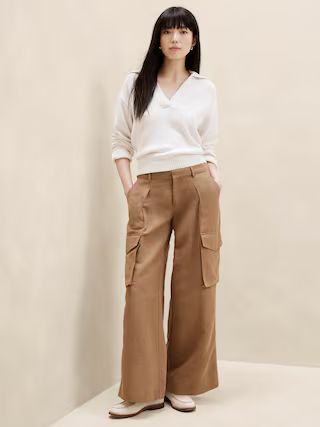 Linen-Cotton Cargo Trouser | Banana Republic Factory