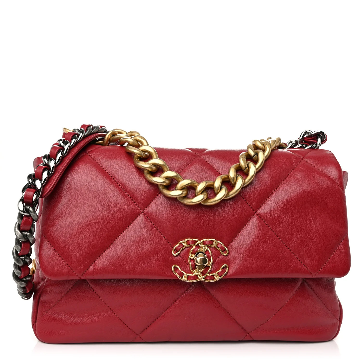 Goatskin Quilted Large Chanel 19 Flap Red | FASHIONPHILE (US)