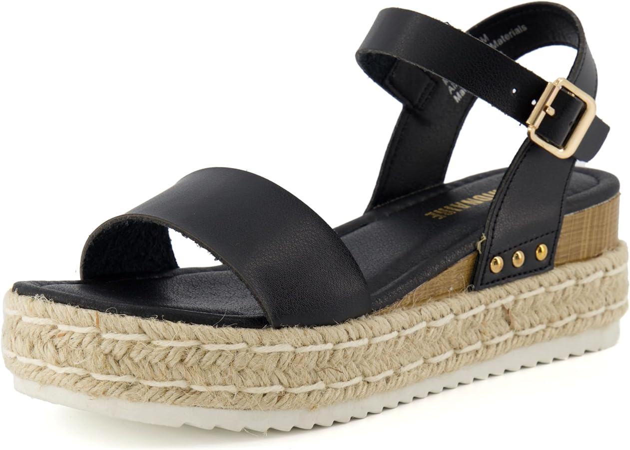 CUSHIONAIRE Melissa Espadrille Platform Sandals For Women with Adjustable Ankle Strap and Memory ... | Amazon (US)