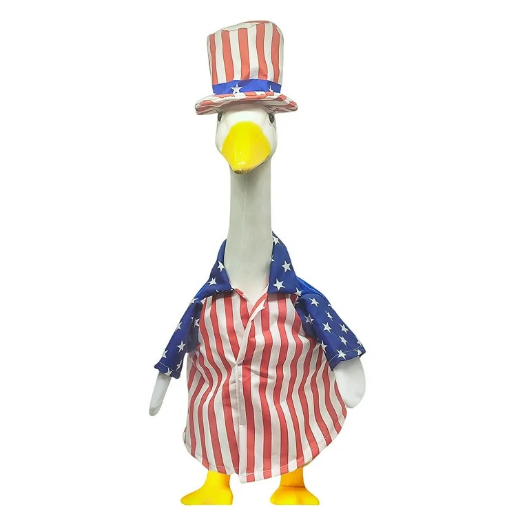 Darzheoy 4th of July Porch Goose Outfit, 23" High Lawn Goose Statue Patriotic Costume Clothing, I... | Walmart (US)