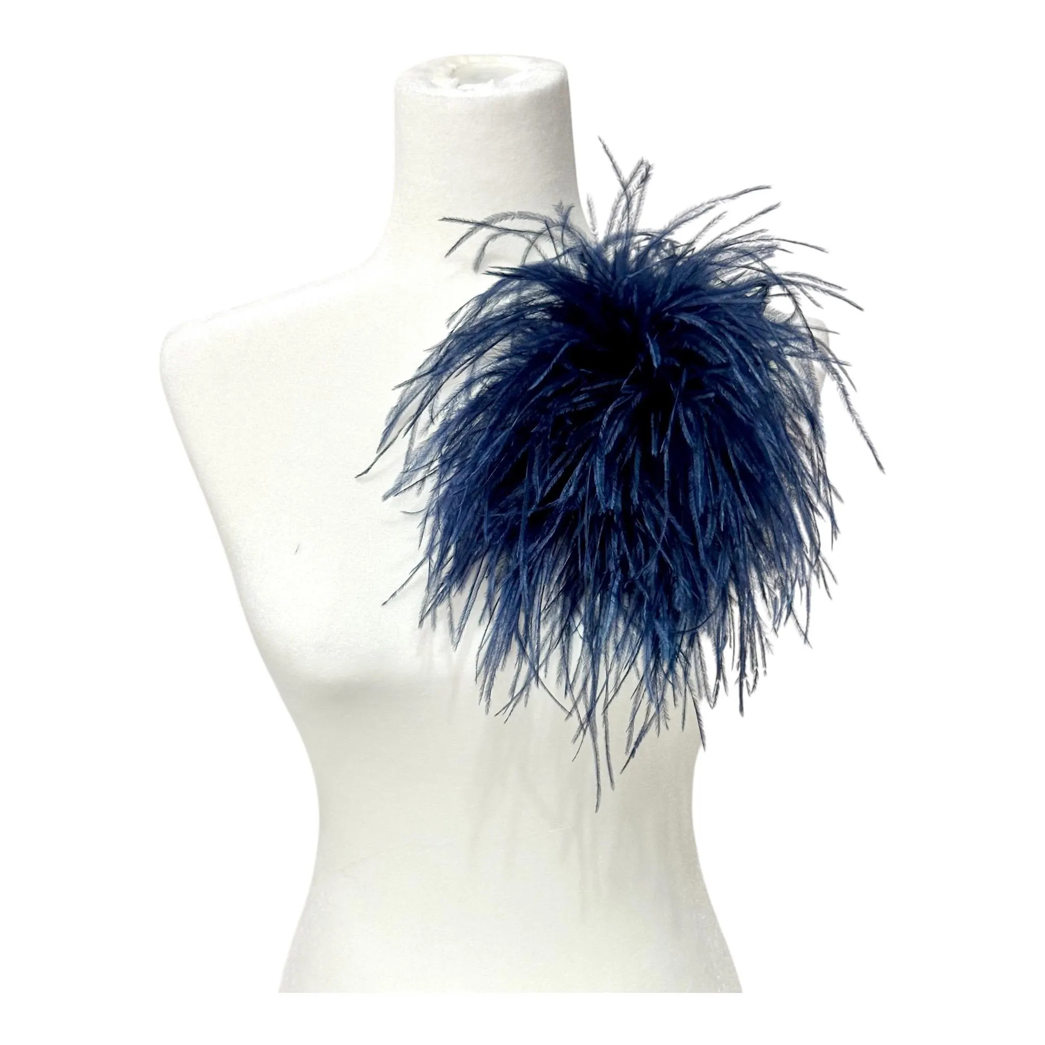 Oversized Navy Feather Brooch Pin boutonniere,Black White Seaweed Olive Dark Green, Beige Pink Dusty Rose 6-8 ply Ostrich Feather Brooch Pin | Etsy (Global)