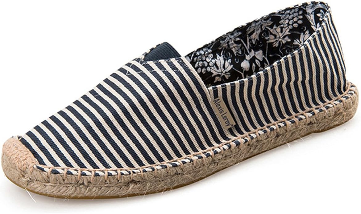 Alexis Leroy Women's Summer Stripe Canvas Flat Espadrilles | Amazon (US)