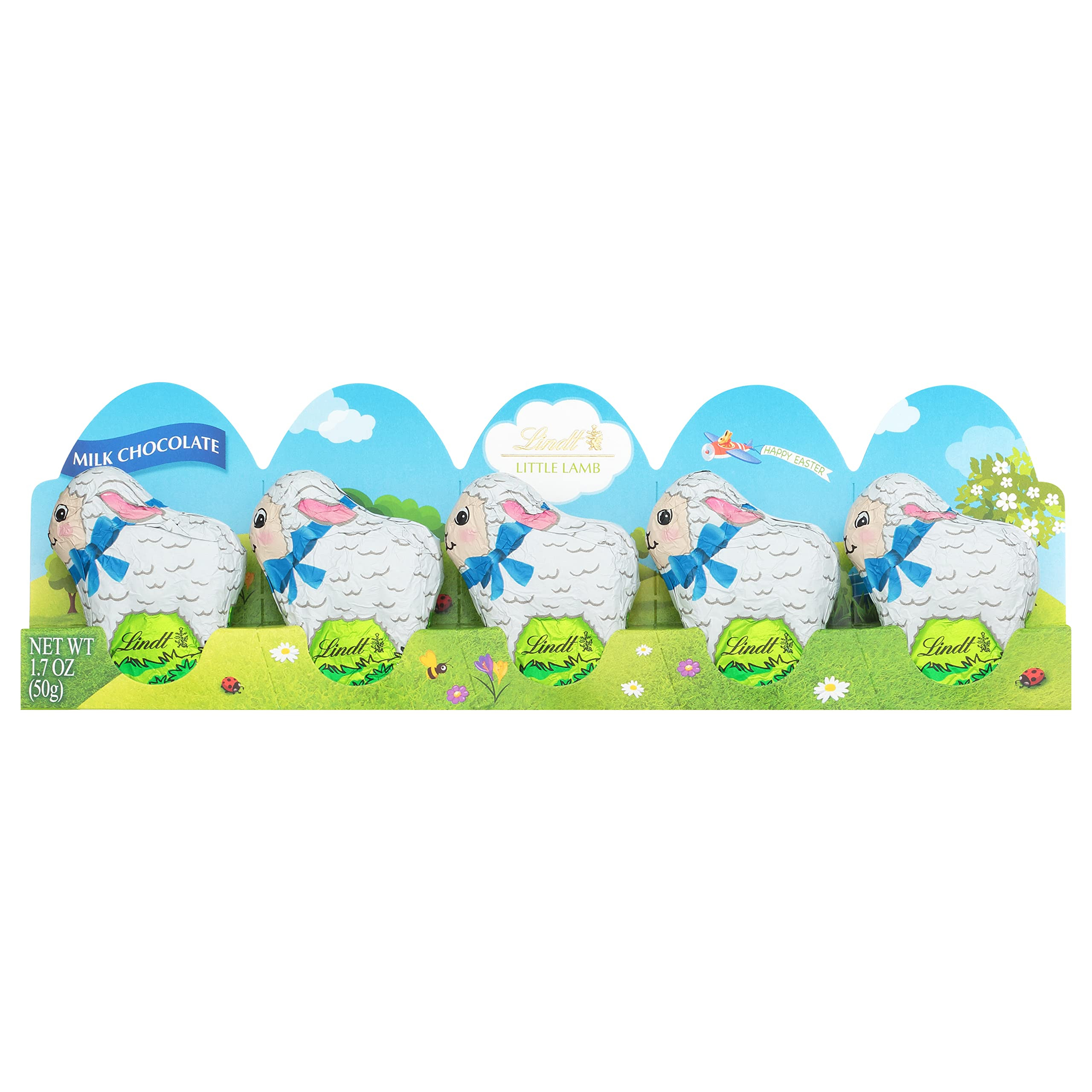 Lindt Mini Lambs Milk Chocolate, Hollow Milk Chocolate Easter Candy, 1.7 oz., 5-Pack | Amazon (US)
