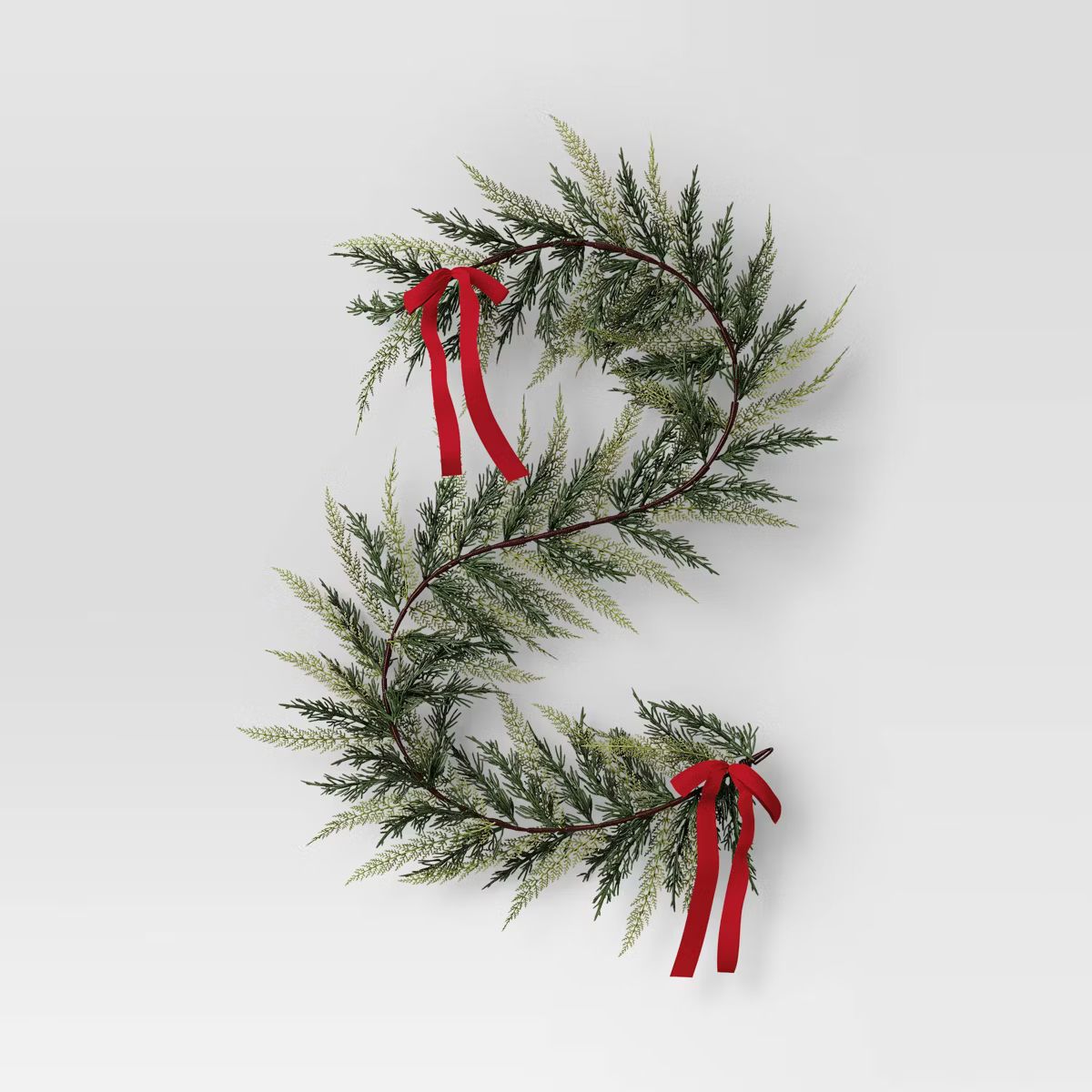 6' Cedar Christmas Artificial Garland with Red Velvet Bows - Wondershop™ | Target