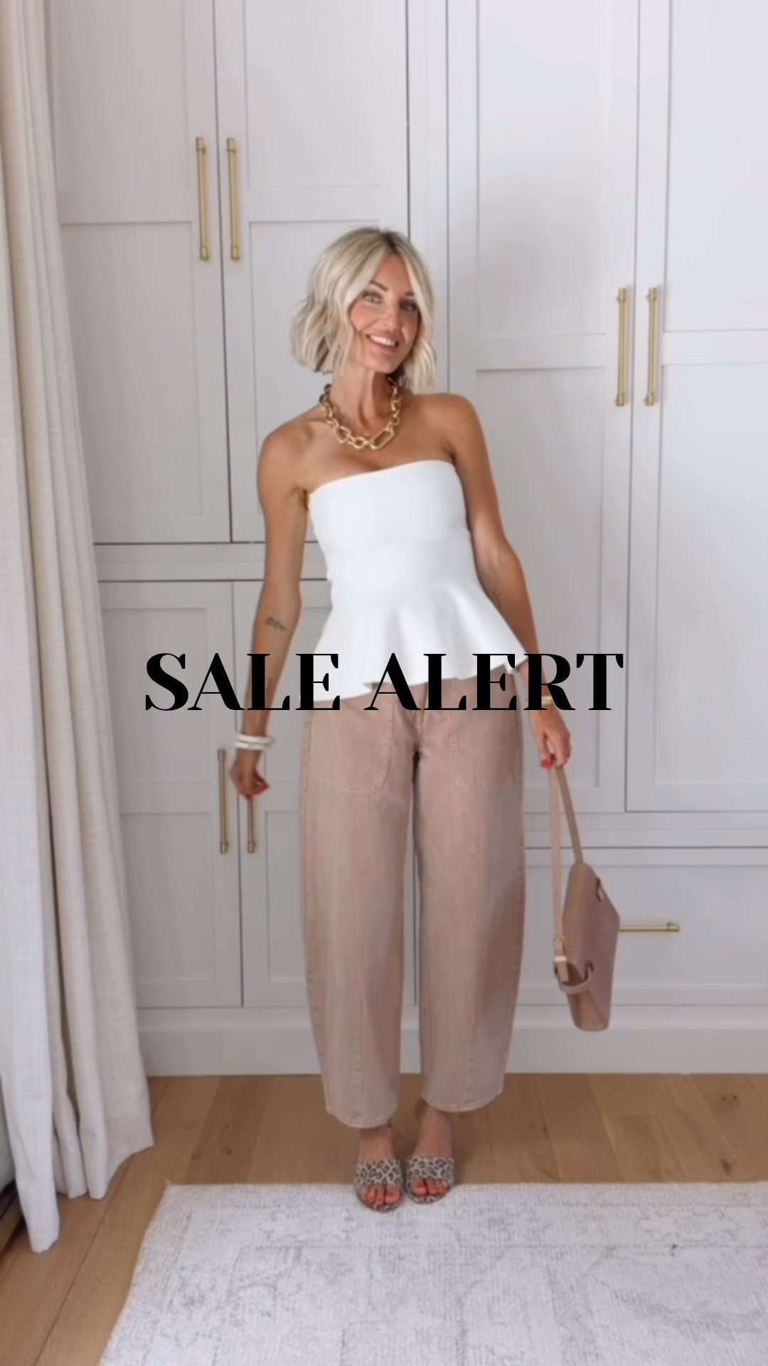 Obsessed with this look! How chic is this strapless sweater top! Currently on sale 40% off + free shipping 👏🏻 Perfect for girls night or date night, a fun way to mix dressy and casual pieces. Wearing XS top and 4 jeans

Loverly grey, outfit ideas transitional fall, white strapless sweater peplum top, tan barrel jeans, Target fashion finds, loft sale

#LTKootd #LTKSaleAlert #LTKSeasonal