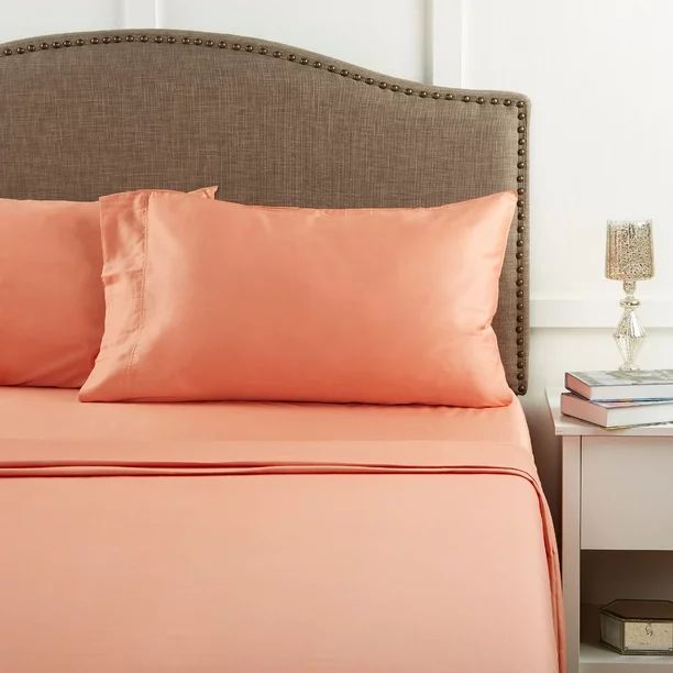 Better Homes & Gardens 300 Thread Count 100% Cotton Wrinkle Resistant Sheet Set, Queen Coral Free... | Walmart (US)