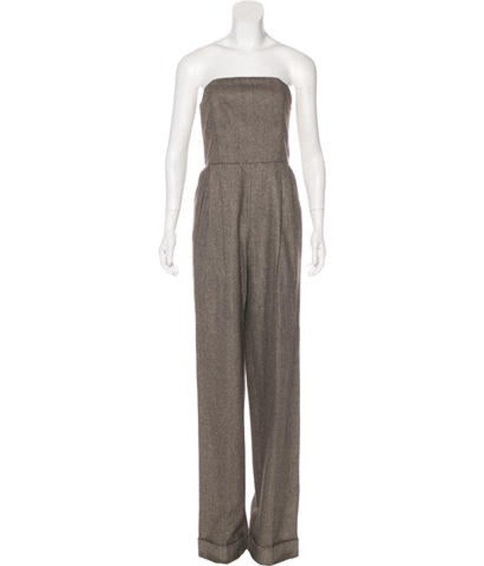Michael Kors Strapless Wide-Leg Jumpsuit Brown Michael Kors Strapless Wide-Leg Jumpsuit | The RealReal