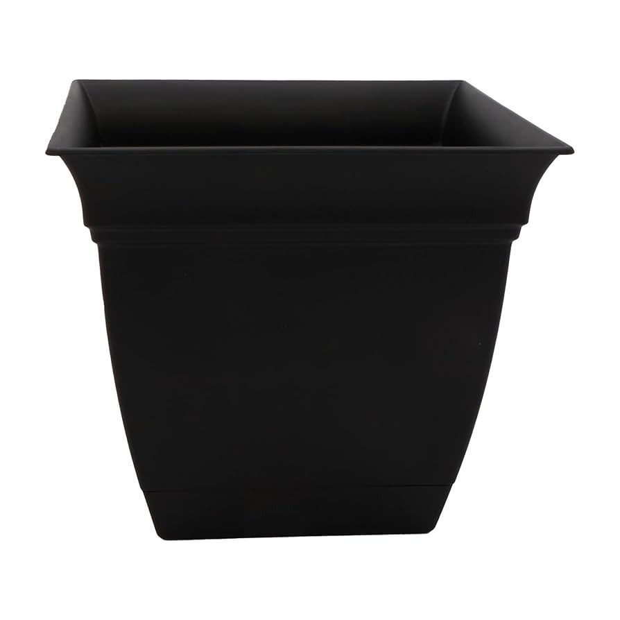 The HC Companies Eclipse Square Plastic Planter w/ Attached Saucer - Outdoor & Indoor Plant Pot w... | Amazon (US)