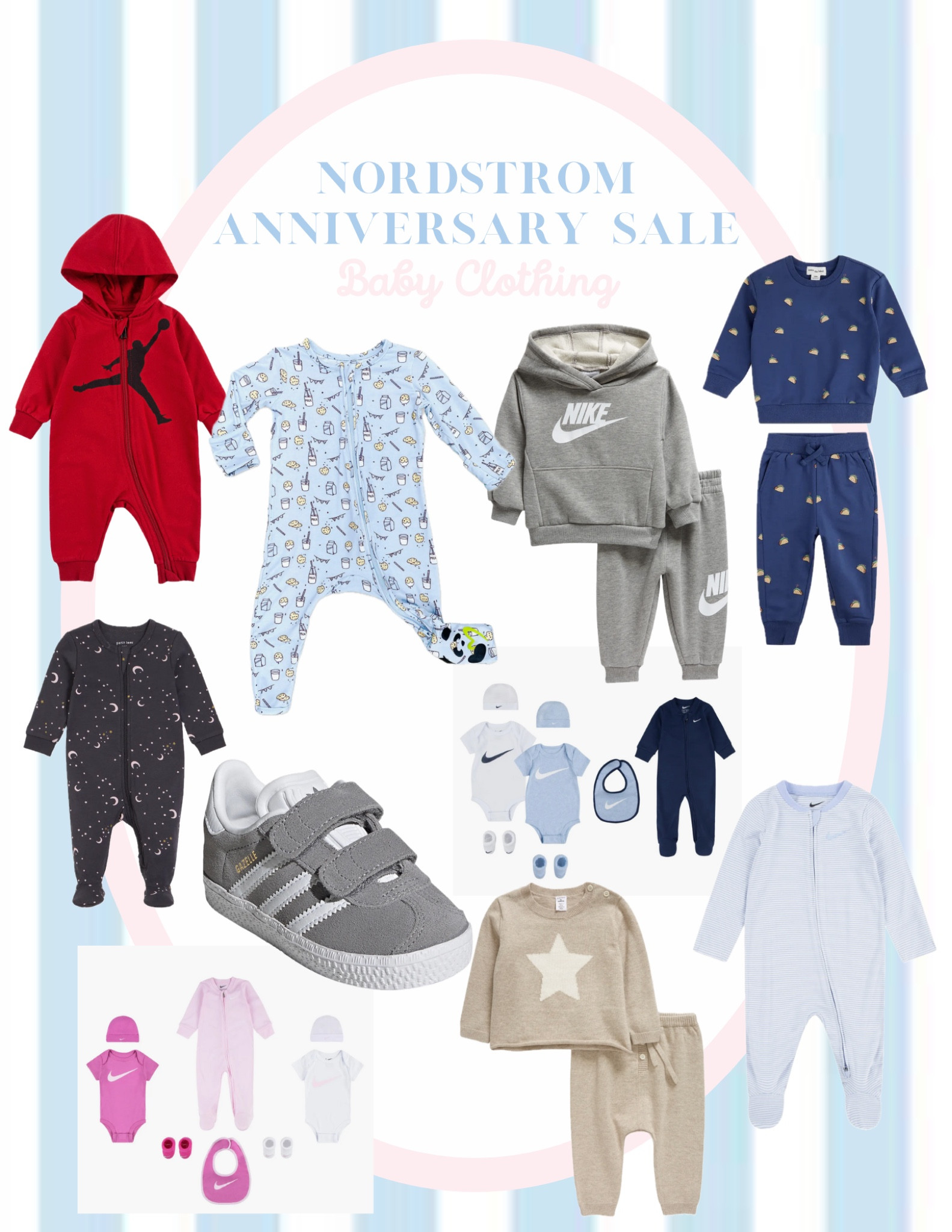 My Nordstrom Anniversary Sale baby clothing favorites!

Some highlights:
Baby Gazelle sneakers, I mean…😍

A ton of Nike baby items - I want the Jumpman hooded romper & the sweatsuit for baby boy! And I think the boy and girl layette sets would make a great gift!

The Nordstrom Star Instarsia pullover & pants set is so so cute and perfectly gender neutral!


#LTKBaby #LTKSaleAlert #LTKxNSale