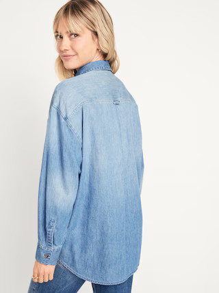 Oversized Button-Down Boyfriend Shirt | Old Navy (US)