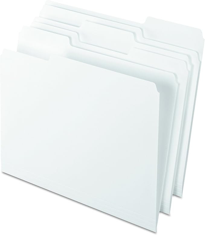 Pendaflex Two-Tone Color File Folders, Letter Size, White, 1/3 Cut, 100 per box (152 1/3 WHI) | Amazon (US)