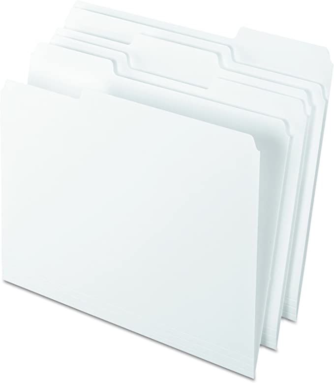 Pendaflex Two-Tone Color File Folders, Letter Size, White, 1/3 Cut, 100 per box (152 1/3 WHI) | Amazon (US)