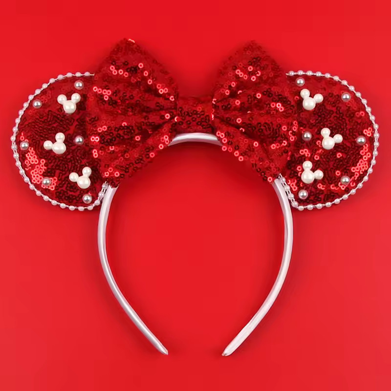 Trendy Parels Fluwelen Mickey Mouse Hoofdband Disney Oren Haarband Vrouwen Verjaardagsfeestje Dec... | AliExpress (US)
