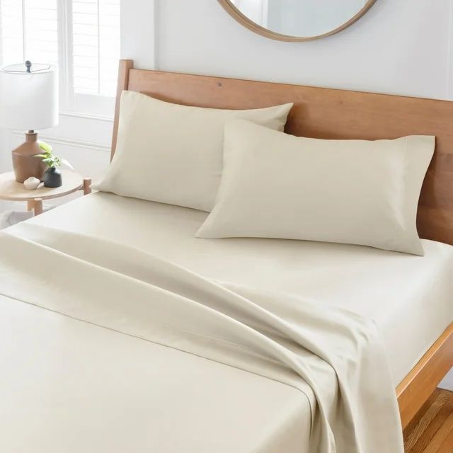 Better Homes & Gardens 400 Thread Count Hygro Cotton Bed Sheet Set, Queen, Beige | Walmart (US)
