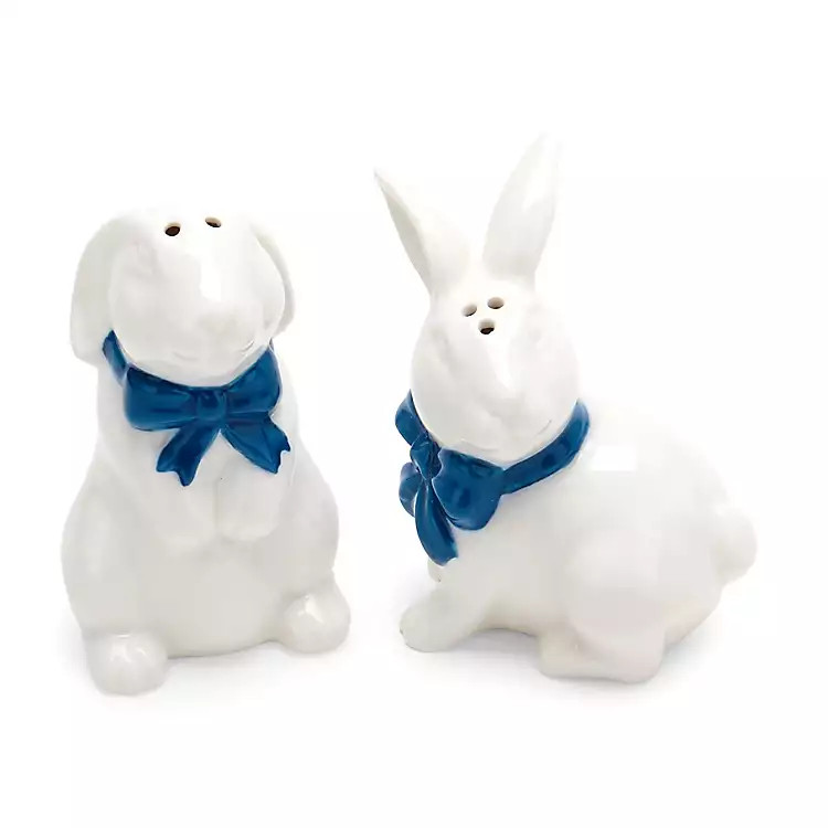 Blue Easter Bunnies Salt & Pepper Shaker Set | Kirklands