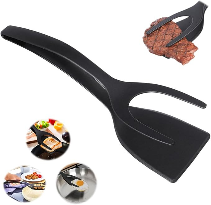 2 in 1 Spatula and tongs, egg flipper spatula, Multi-purpose Non-Stick Kitchen Gadgets, Pancake F... | Amazon (US)