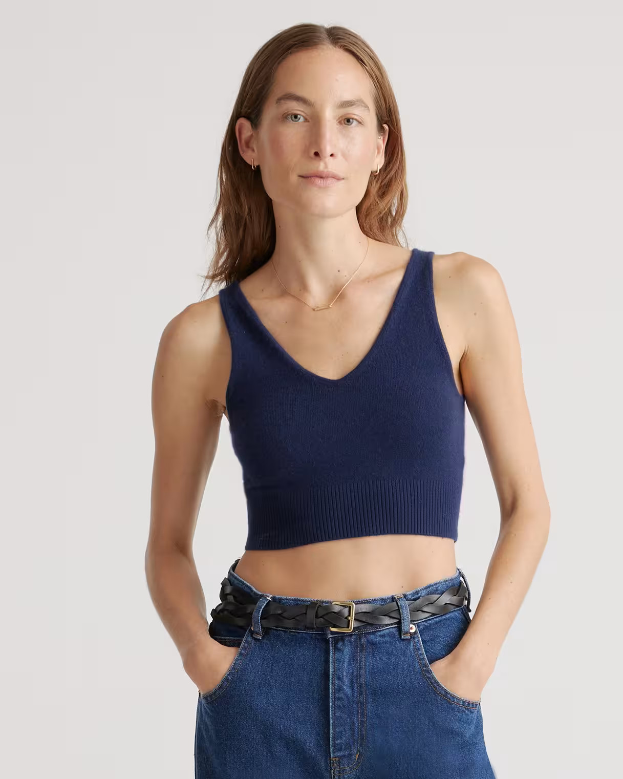 Mongolian Cashmere Cropped Tank | Quince