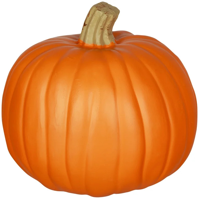 Halloween Orange Pumpkin Decoration, 9 in, by Way To Celebrate | Walmart (US)