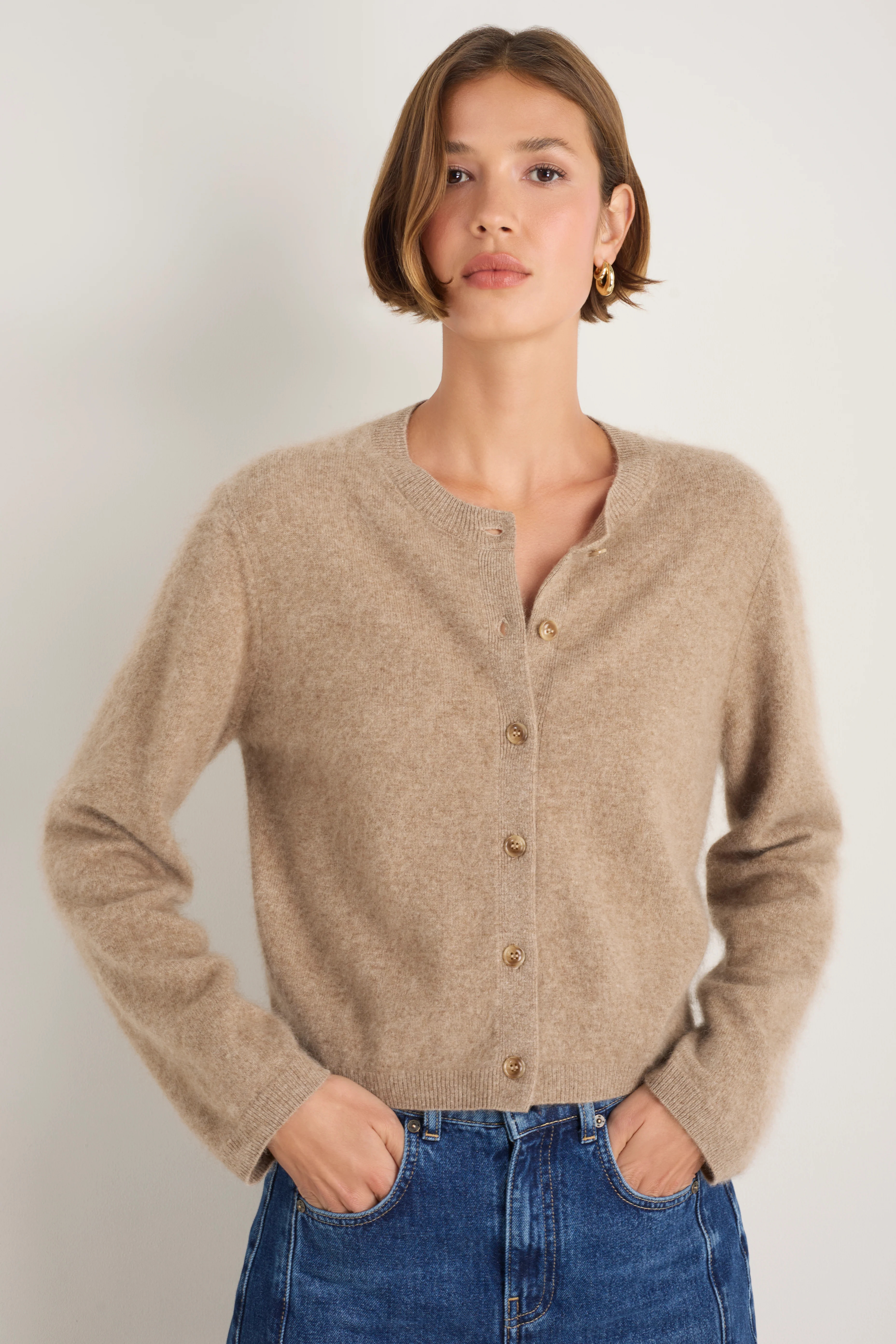 Amalie Cardigan - Oat | WYSE London